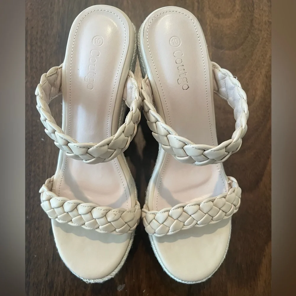 Coutgo | Wedge Sandals | Beige | Size 10 - Picture 6 of 7